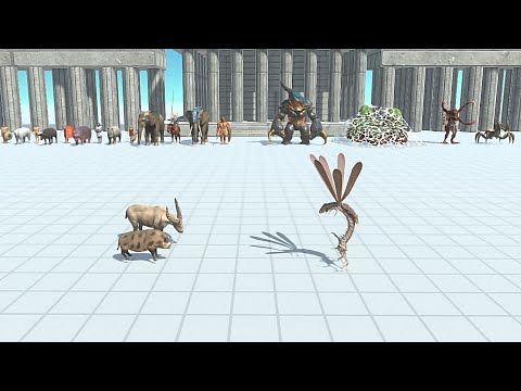 2 VS1 ANCIENT HUMANS WITH MODERN MAMMAS VS ALIEN EXOTICA - Animal Revolt Battle Simulator