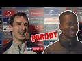 (Parody) An 18-year-old Cristiano Ronaldo is helped by Gary Neville in his first English Interview
