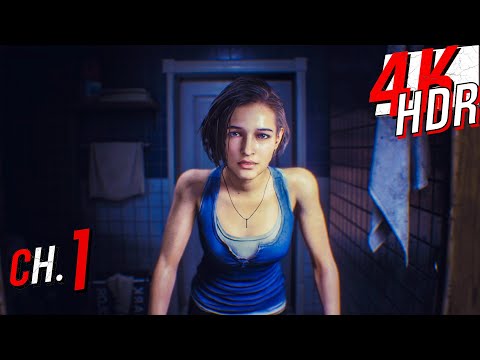 [4K HDR] Resident Evil 3 Remake (HARDCORE / 100%) Walkthrough part 1 - First Escape
