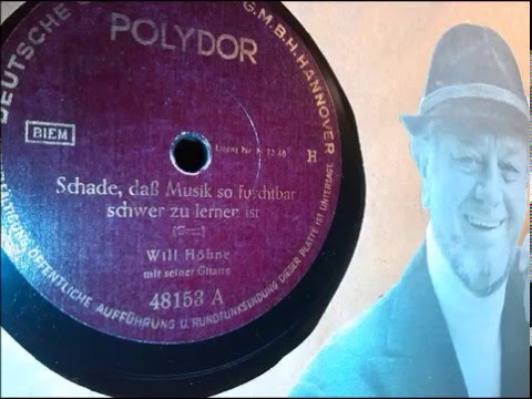 Will Höhne singt zu seiner Gitarre: Schade, daß Musik so furchtbar schwer zu lernen ist