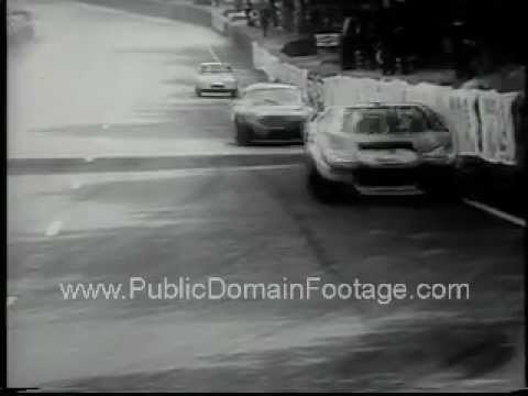 1965 Le Mans car race in France Newsreel PublicDomainFootage.com