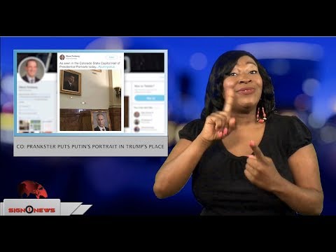 Prankster put Putin’s portrait in Trump’s place (ASL - 7.29.18)