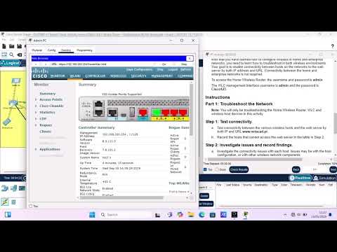 SRWE 13.4.5 Packet Tracer - Troubleshoot WLAN Issues