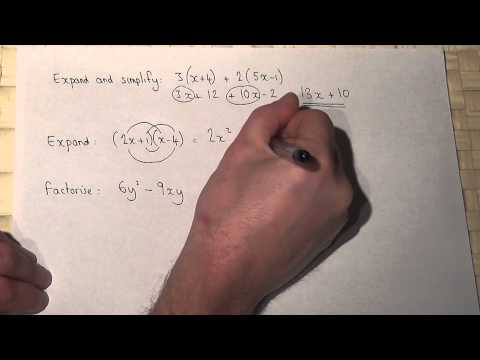 Expanding and factorising brackets