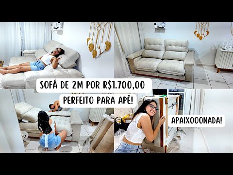 My FIRST new SOFA — perfect for a small apartment | Before and After of the living room!