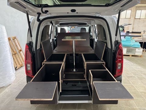Kit Mueble Camper con Pack Colchones para la Nissan Townstar Talla Larga