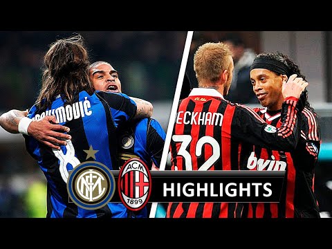 Inter vs Milan 2-1 - All Goals & Highlights 2008/09 (Ibrahimovic & Adriano vs Ronaldinho & Beckham)