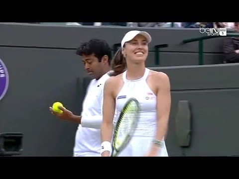 Martina Hingis/Leander Paes vs. Laura Siegemund/Artem Sitak Wimbledon 2016 R2 ❤️💚