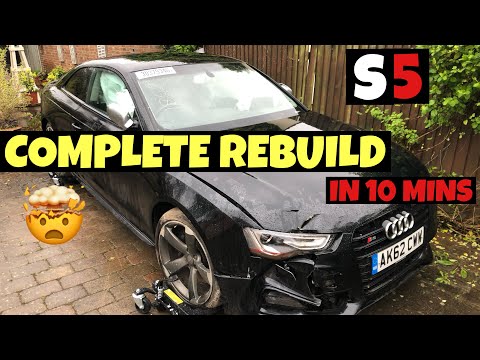 Rebuilding a Wrecked Copart Audi S5 - In 10 Minutes