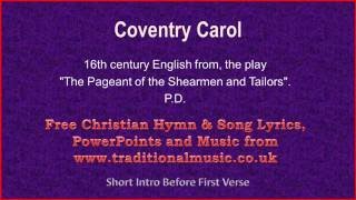 Coventry Carol - Christmas Carols Lyrics & Music