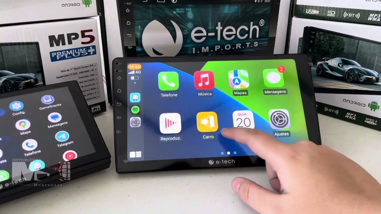 Testamos a nova multimídia Mp5 Premium Plus + da Etech, CarPlay e Android auto sem fio