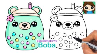 How to Draw a Boba Bear | Squishmallows