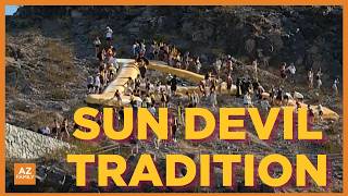 ASU students brave heat to paint 'A' Mountain logo