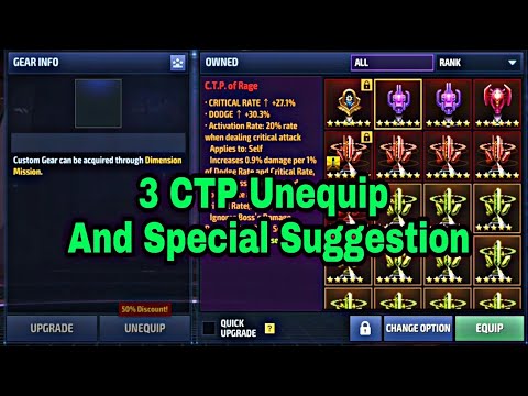 3 Ctp Unequip & Special Suggestion - Marvel Future Fight