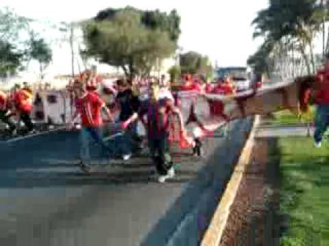 "Celebracion Universidad de El Salvador Finalisima 6 junio 2010 en el Blvd. de los Heroes" Barra: Furia Escarlata &bull; Club: UES