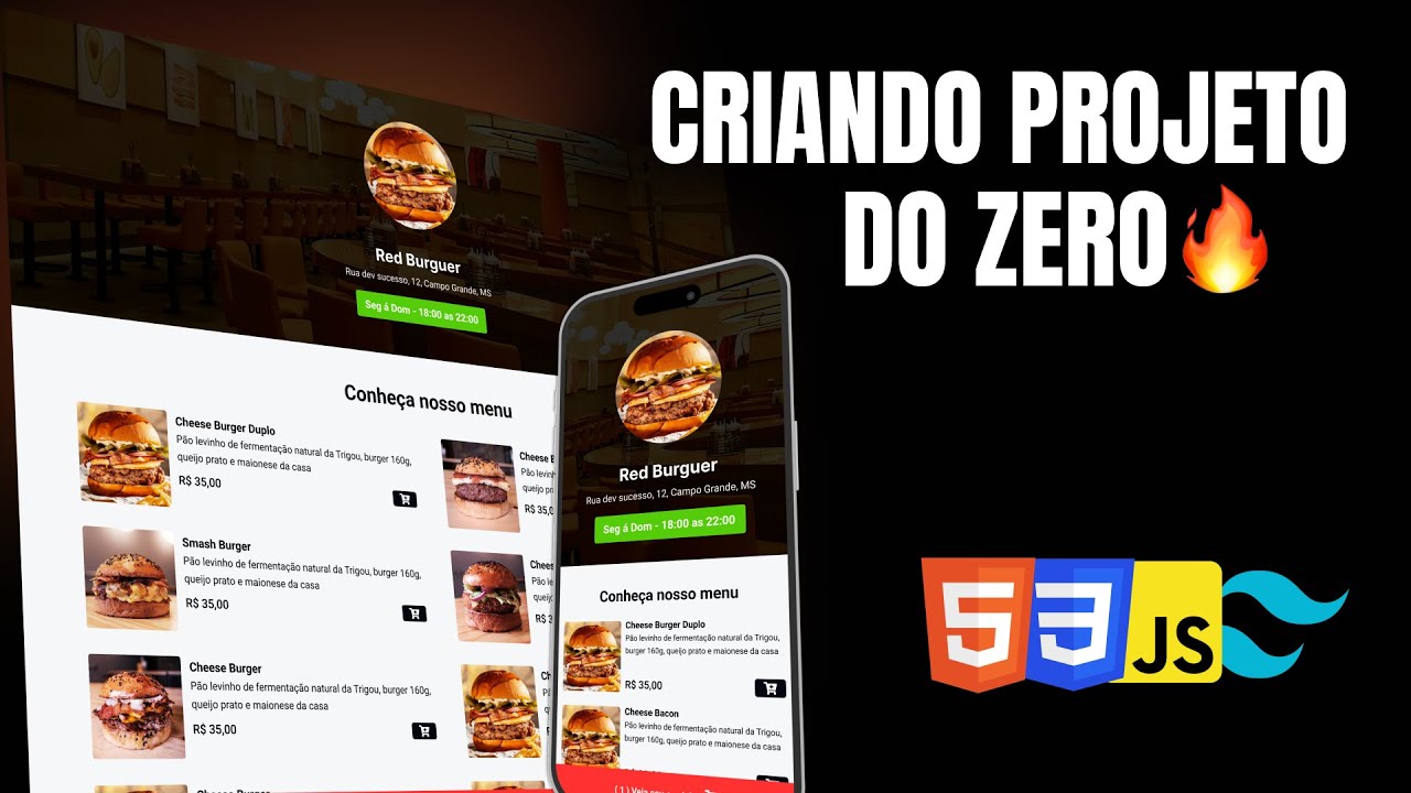 Criando projeto profissional do zero - HTML, CSS, TailwindCSS, JavaScript - AULA 01
