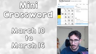NYT Mini Crossword: March 10 - March 16