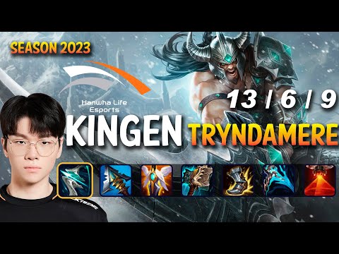 HLE Kingen TRYNDAMERE vs RUMBLE Top - Patch 13.13 KR Ranked
