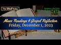 Today's Catholic Mass Readings & Gospel Reflection - Friday, December 1, 2023