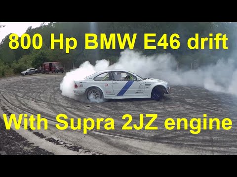 BMW E46 M3 2JZ swapped drift car with 800 hp - On-board video at the end!