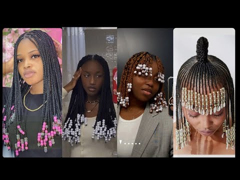 Beautiful and stunning braids hairstyles with beads...