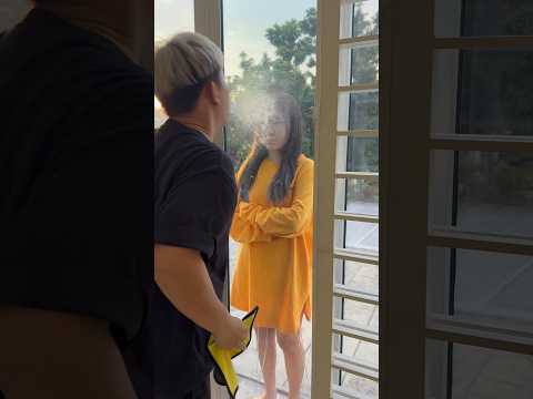 How to clean the window #durianboss #funny