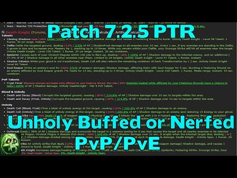 WoW Legion 7.2.5 PTR Patch Notes - Whats Happening With Unholy?