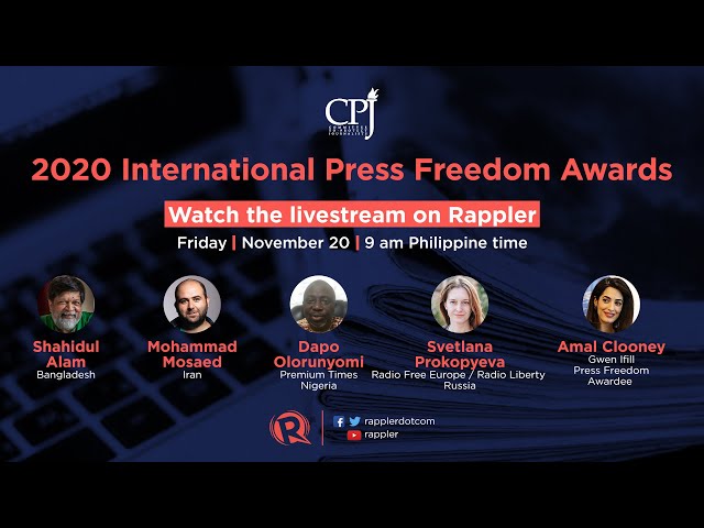 CPJ honors 4 journalists with 2020 International Press Freedom Award