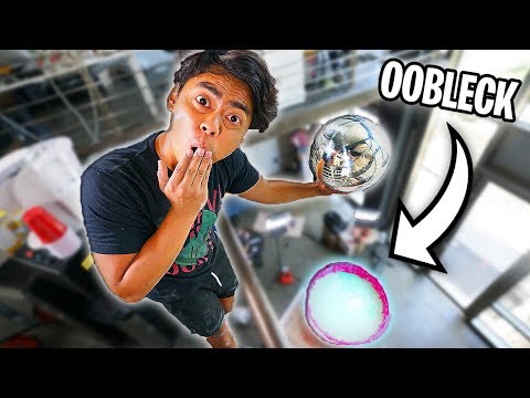 Giant Aluminum Ball Vs Oobleck from 250cm! Video