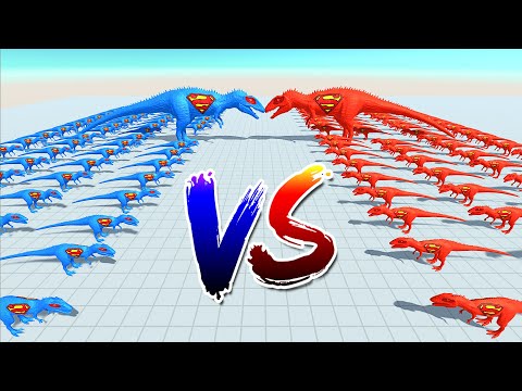 Superman Fire & Ice Carcharodontosaurus Death Run - Animal Revolt Battle Simulator