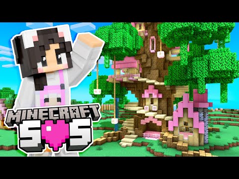 💜Building a Giant TREEHOUSE! Minecraft SOS Ep.3