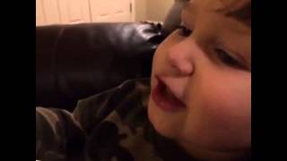 Eating/drinking Cheerios from the cup. 3 years old