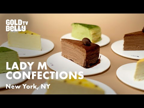 Watch Lady M Confections Serve Up Their Legendary Green Tea Mille Crêpes Cake