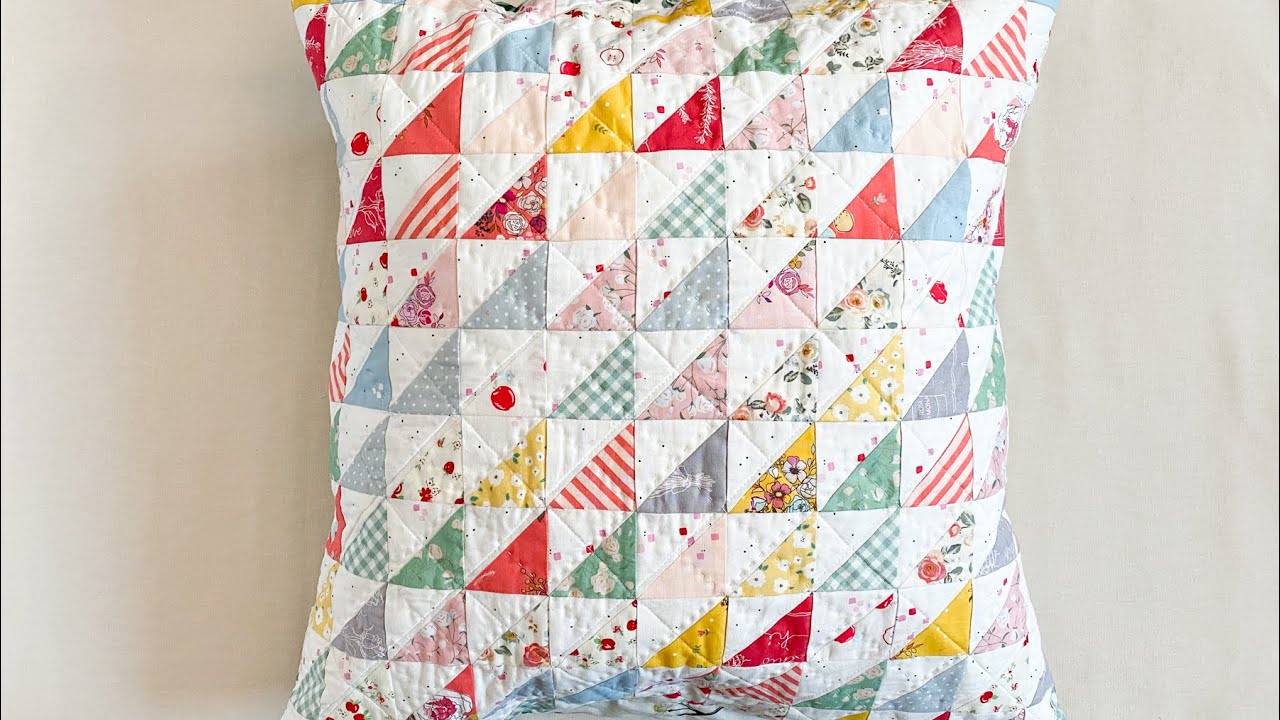 Half Square Triangle Pillow Cover | Fast and Easy way