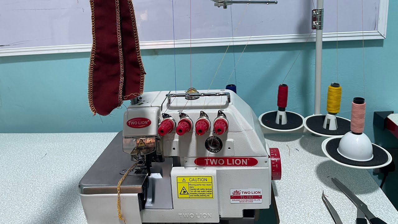 HOW TO THREAD & USE INDUSTRIAL OVERLOCK MACHINE (4 THREAD WEAVING MACHINE)👍