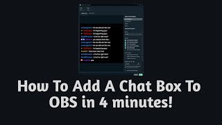 How To Add A Chat Box To Streamlabs OBS/OBS in 4 Minutes!
