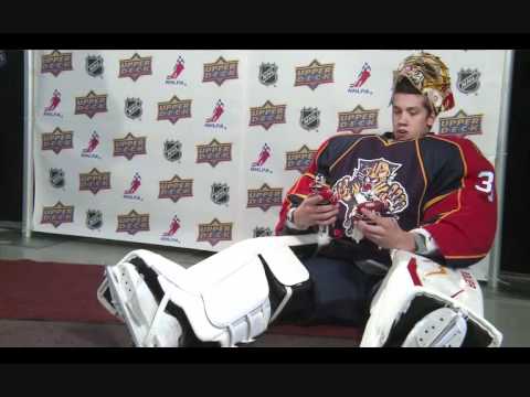 Florida Panthers Jacob Markström playing with dolls