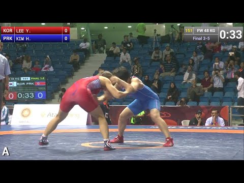 BRONZE FW - 48 kg: H. KIM (PRK) df. Y. LEE (KOR), 2-2
