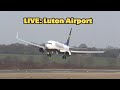 LIVE:  Luton Airport - Stormy winds - Crosswind landing