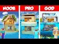 Minecraft NOOB vs PRO vs GOD: MODERN HOUSE ON WATER BUILD CHALLENGE in Minecraft / Animation