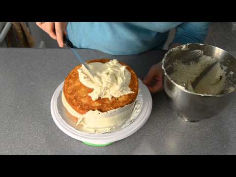 How to Frost a Cake with Homemade Buttercream Recipe by  Cookies Cupcakes and Cardio Video