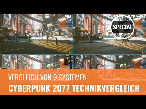 Cyberpunk 2077 Technikvergleich mit PS4, Xbox One, PS5, Xbox Series X, PC, Stadia (4K, German)