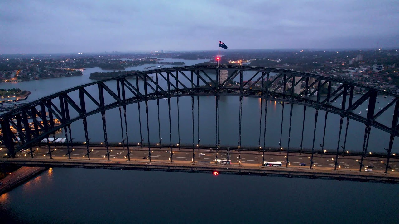 Behold the breathtaking aerial views of Sydney Harbour Bridge.