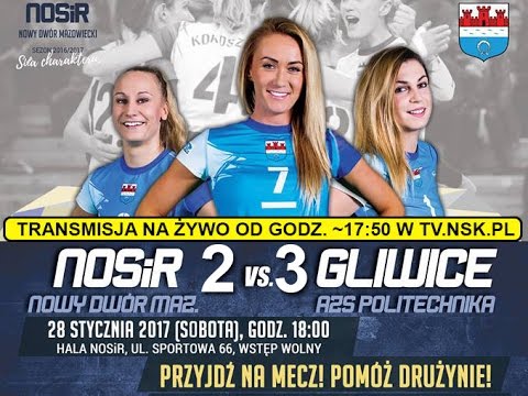 tv.nsk.pl 2017-01-28 Siatkówka: NOSiR Nowy Dwór Maz. - AZS Politechniki Śląskiej Gliwice LIVE
