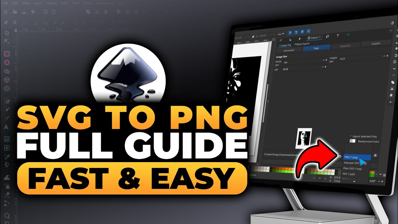 Inkscape SVG To PNG (FAST & EASY) | 100% WORKS | NO Yapping, To The Point!