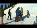 Angry skier dad tries to fight snowboarders