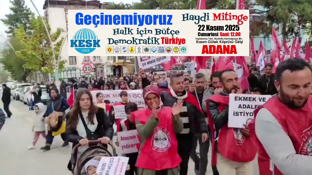 Adana'da 22 Kasım 2025, Cumartesi Günü Gerçekleştirilecek Mitinge KESK'ten Katılım Çağrısı.