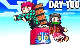 100 Days DEMON SLAYER, But You Can BUY One Blocks