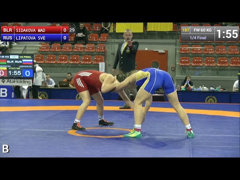 Quarterfinal FW - 60 kg: Svetlana  LIPATOVA (RUS) df. Madzina SIDAKOVA (BLR), 4-1
