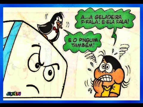 Magali em A dura vida de uma geladeira - Quadrinhos Turma da Mônica